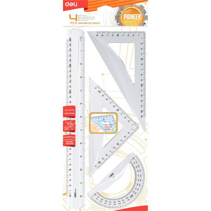ZESTAW GEOMETRYCZNY 4 ELEMENTY DELI DUŻY TRANSPARENTNY