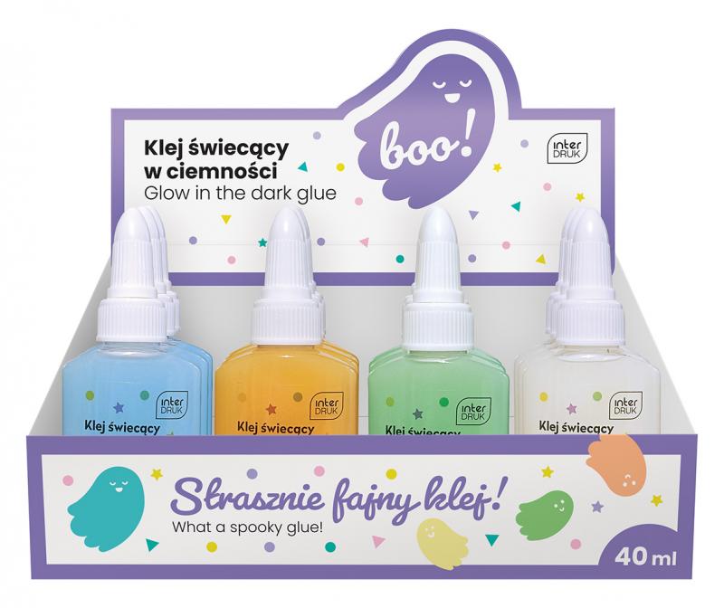 KLEJ ŚWIECĄCY W CIEMNOŚCI DO DEKORACJI 40ML BOO A/12