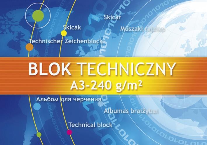 BLOK TECHNICZNY A3/10 BIAŁY 250G KRESKA