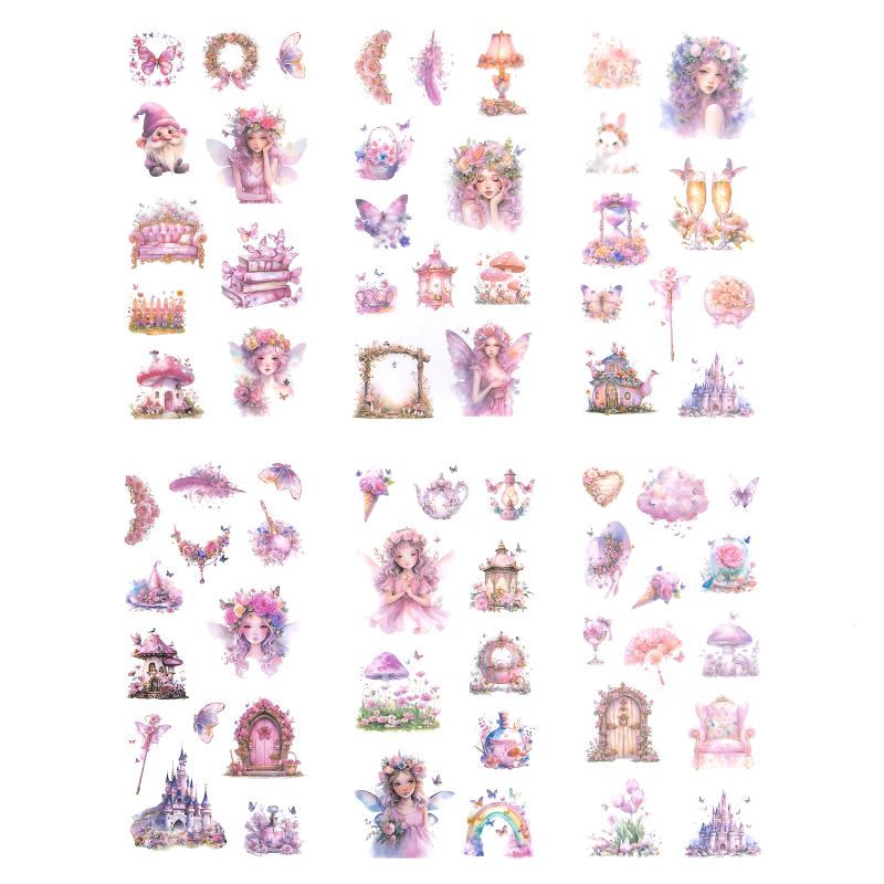 NAKLEJKI PET WRÓŻKI 6 ARKUSZY CRYSTAL PINK