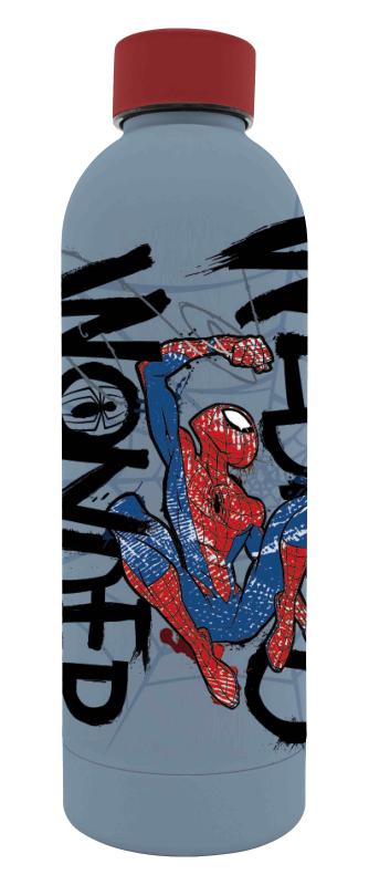 BIDON ZE STALI NIERDZEWNEJ Z NADRUKIEM 3D, 500 ML, (4X6) SPIDERMAN MATERIAŁ: PP (4X6)