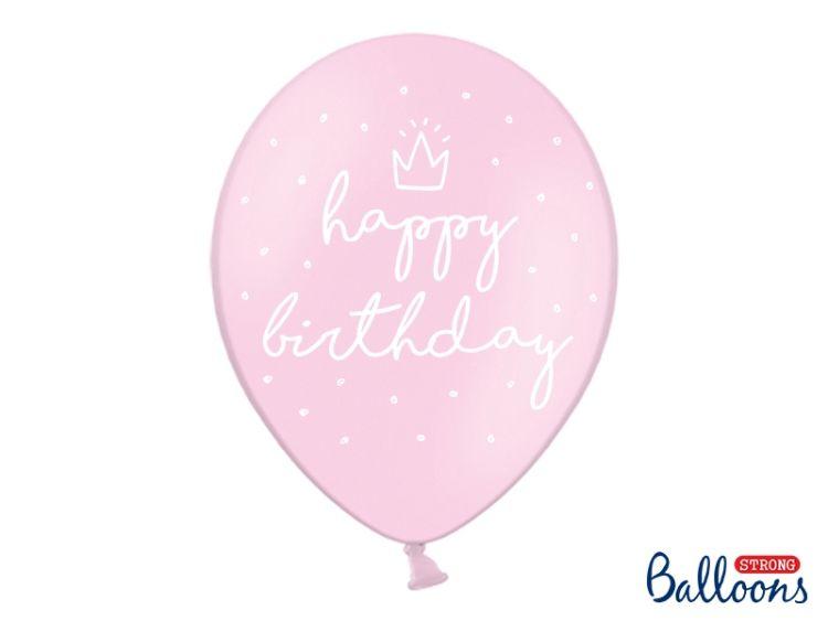 BALONY HAPPY BIRTHDAY BABY PINK 30CM