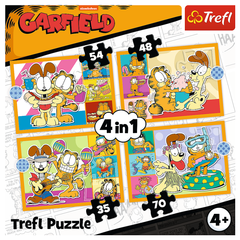 PUZZLE 4W1 TREFL GARFIELD KOCHA LAZANIE