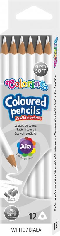 KREDKI OŁÓWKOWE 12 COLORINO TRÓJKĄTNE BIAŁE