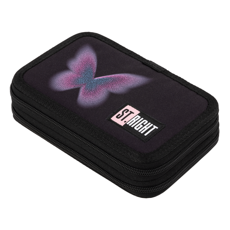 PIÓRNIK PODWÓJNY Z WYPOSAŻENIEM STRIGHT PC-04 PASTEL BUTTERFLY