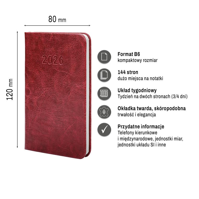 KALENDARZ A7 PREMIUM LUX TYGODNIOWY AREX