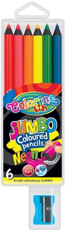 KREDKI OŁÓWKOWE 6 COLORINO NEONOWE JUMBO