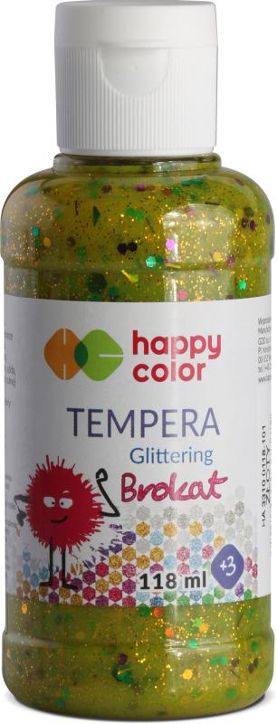 FARBA TEMPERA BROKATOWA 118ML, ZŁOTY, Happy Color