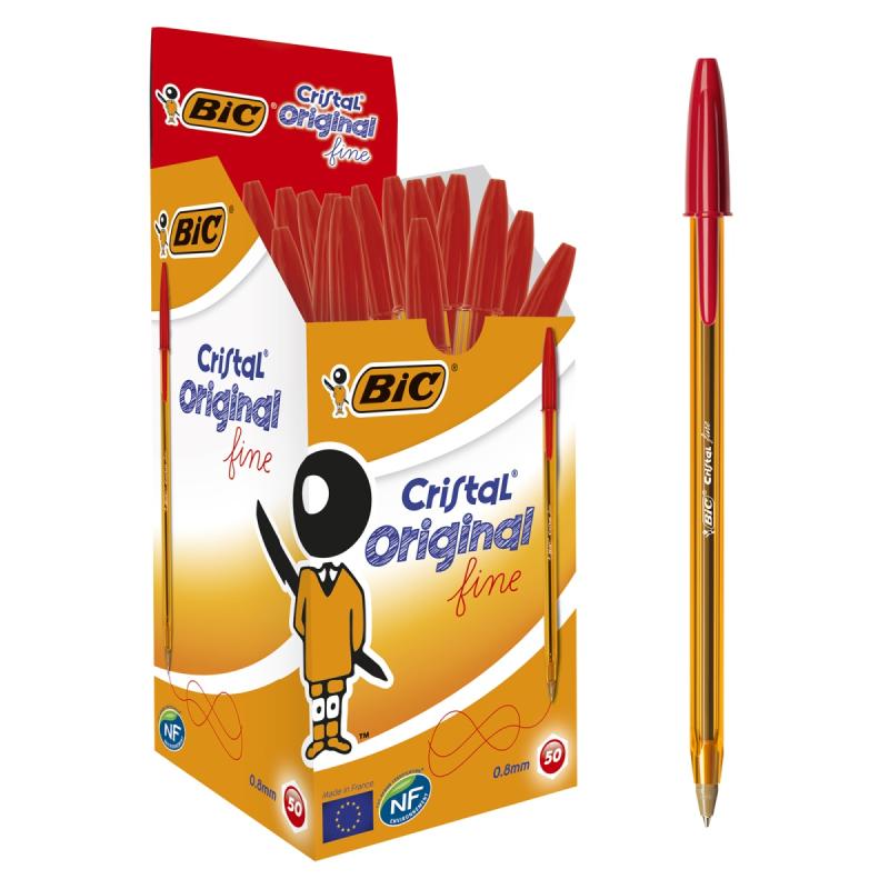 DŁUGOPIS BIC CRISTAL FINE CZERWONY A50