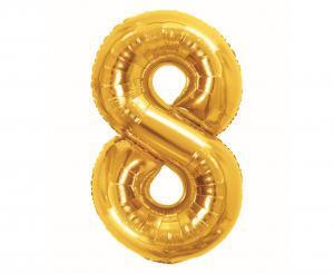 BALON FOLIOWY B&C CYFRA 8 ROYAL GOLD