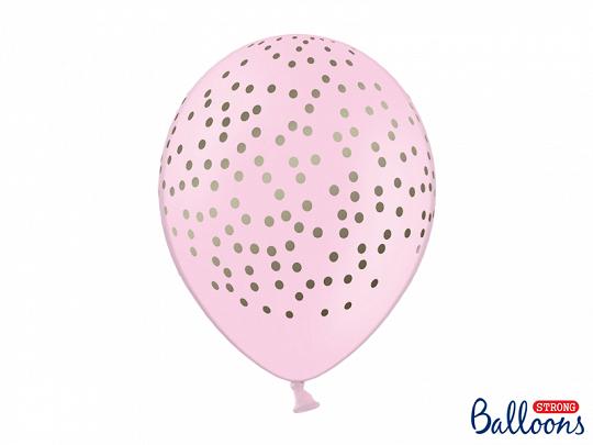 BALONY KROPKI PASTEL BABY PINK 30CM