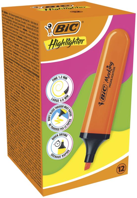 ZAKREŚLACZ BIC HIGHLIGHTER FLAT POMARAŃCZOWY NEON
