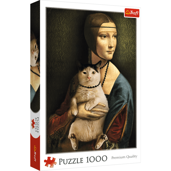 PUZZLE 1000 TREFL DAMA Z KOTEM