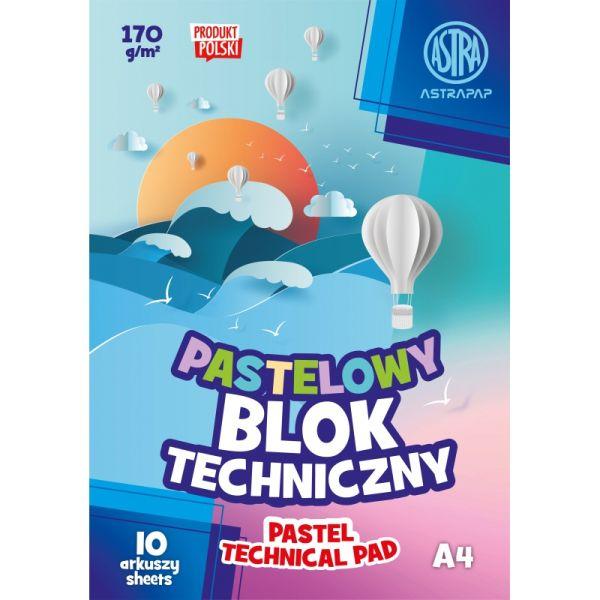 BLOK KOLOROWY A4/10 BARWIONY W MASIE 170G ASTRAPAP PASTEL