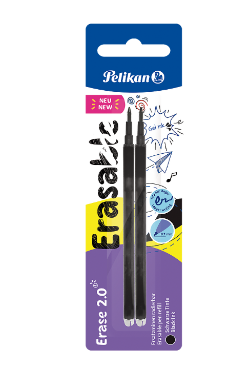 WKŁAD PELIKAN WYMAZYWALNY ERASE 2.0 BLISTER 2XCZARNY