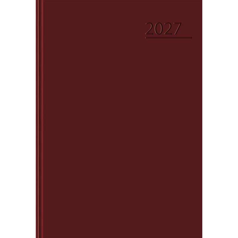 KALENDARZ KSIĄŻKOWY A5 TOP BASIC BORDOWY 2027