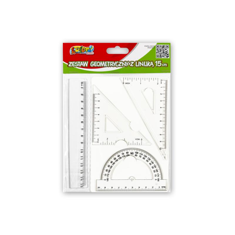 KOMPLET KREŚLARSKI Z LINIJKĄ 15CM PENMATE TOP100