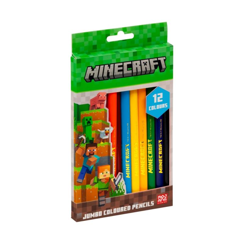 KREDKI OŁÓWKOWE 12 ASTRA TRÓJKĄTNE JUMBO MINECRAFT