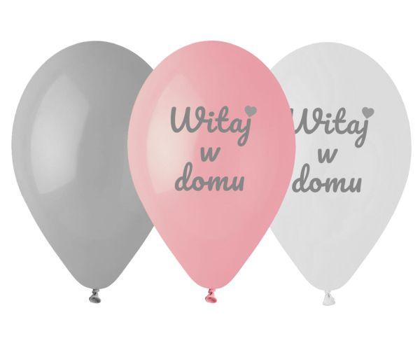 BALONY PREMIUM WITAJ W DOMU RÓŻOWE 12' A'6