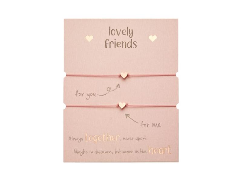 LOVELY FRIENDS BRANSOLETKA HEART (POZŁACANA ROSE GOLD)