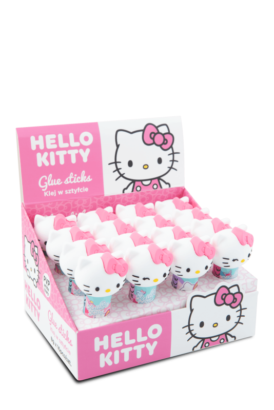 KLEJ W SZTYFCIE 8 G - DISPLAY 16 SZT MIX - PINK 1HELLO KITTY