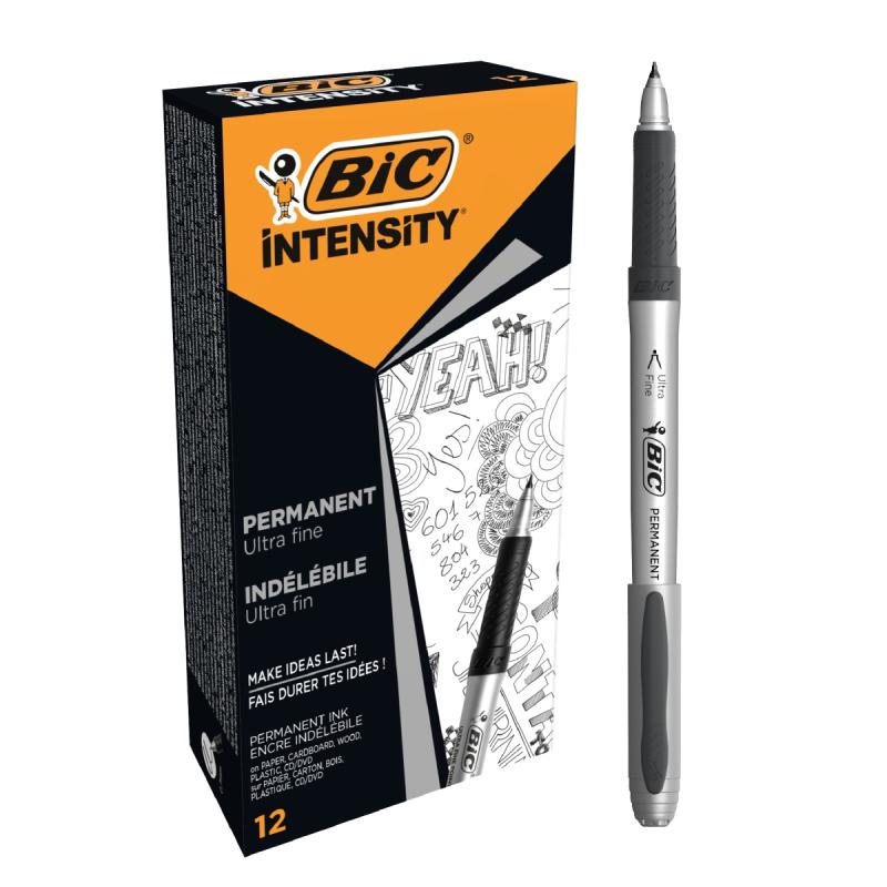 MARKER PERMANENTNY BIC GRIP CD/DVD CZARNY A12
