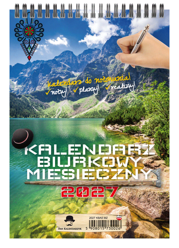 KALENDARZ BIURKOWY PIONOWY MIESIĘCZNY ZE ZDJĘCIEM KBA5-MZ 2027