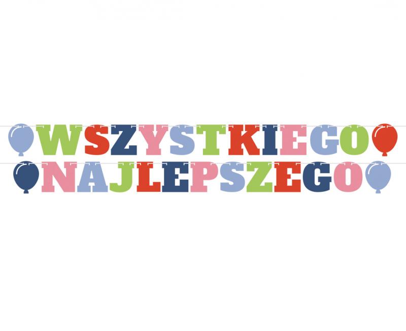 GIRLANDA WSZYSTKIEGO NAJLEPSZEGO 4 BALONIKI 2X300CM