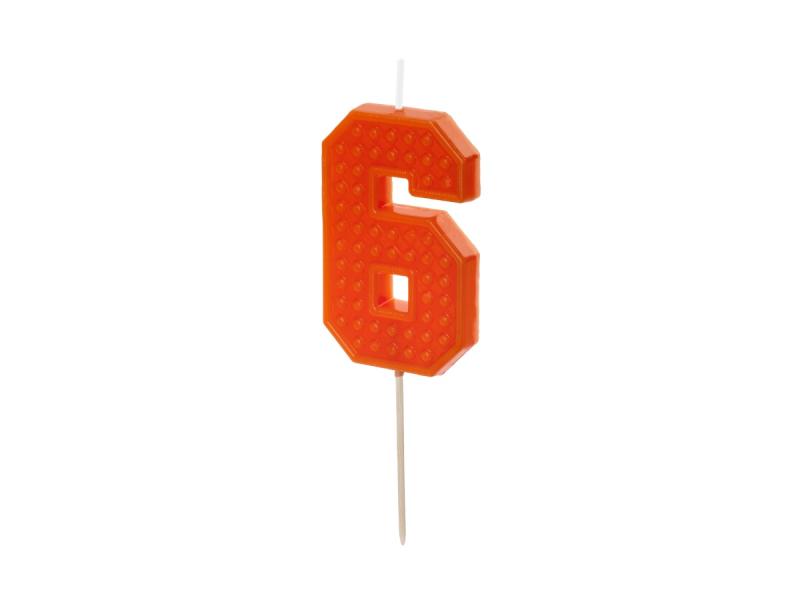 ŚWIECZKA CYFERKA 6 CZERWONY 6CM