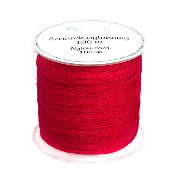 SZNUREK NYLONOWY 0,8MM 100M CZERWONY