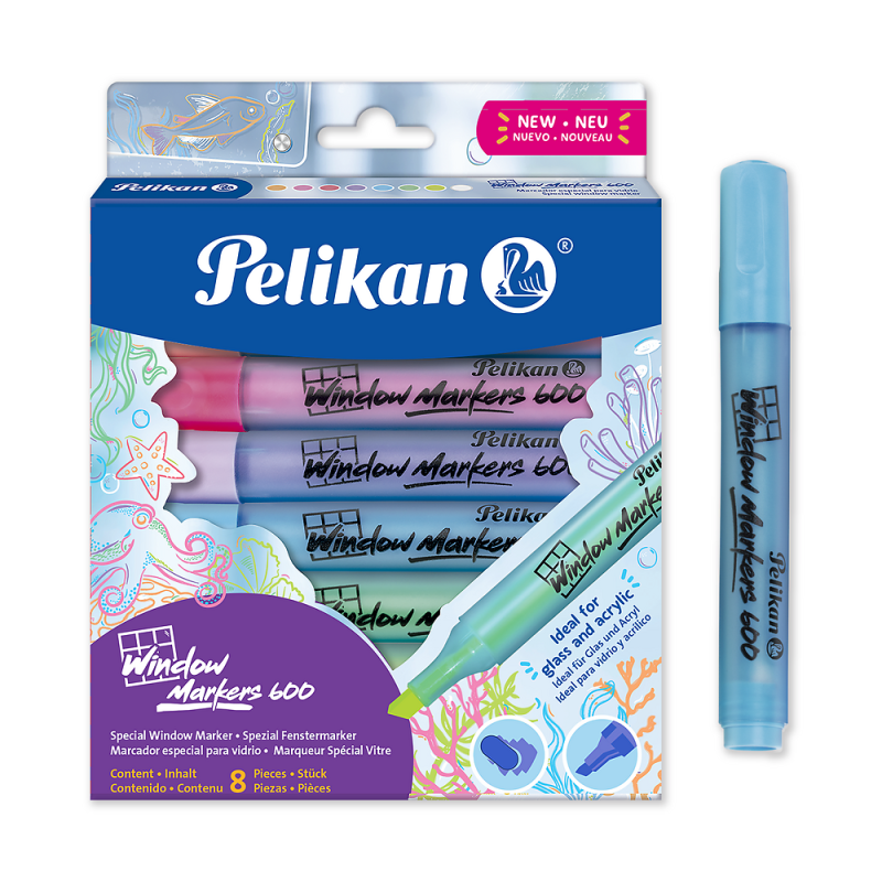 MARKERY PELIKAN 8 DO SZYB 600 MIX BX