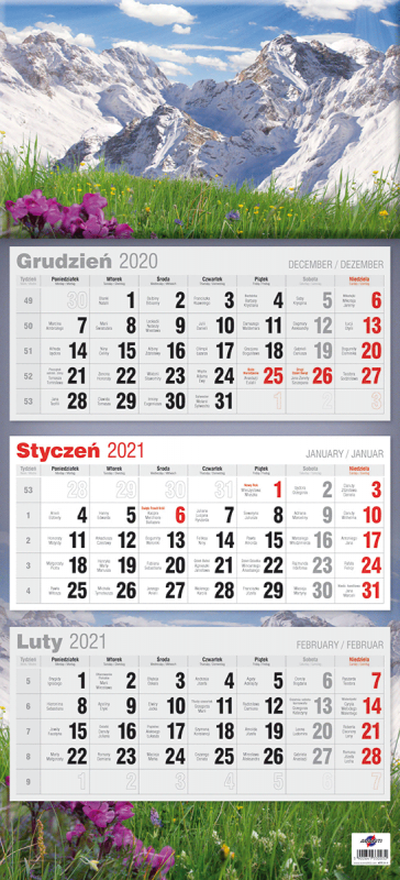 KALENDARZ TRÓJDZIELNY PŁASKI 2027