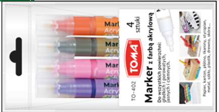 MARKER AKRYLOWY TOMA MIX ST /KPL3/ NIEB,CZERW,BIAŁY