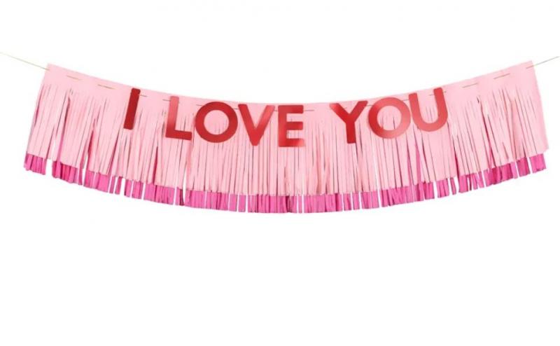 BANER I LOVE YOU 150X30CM MIX