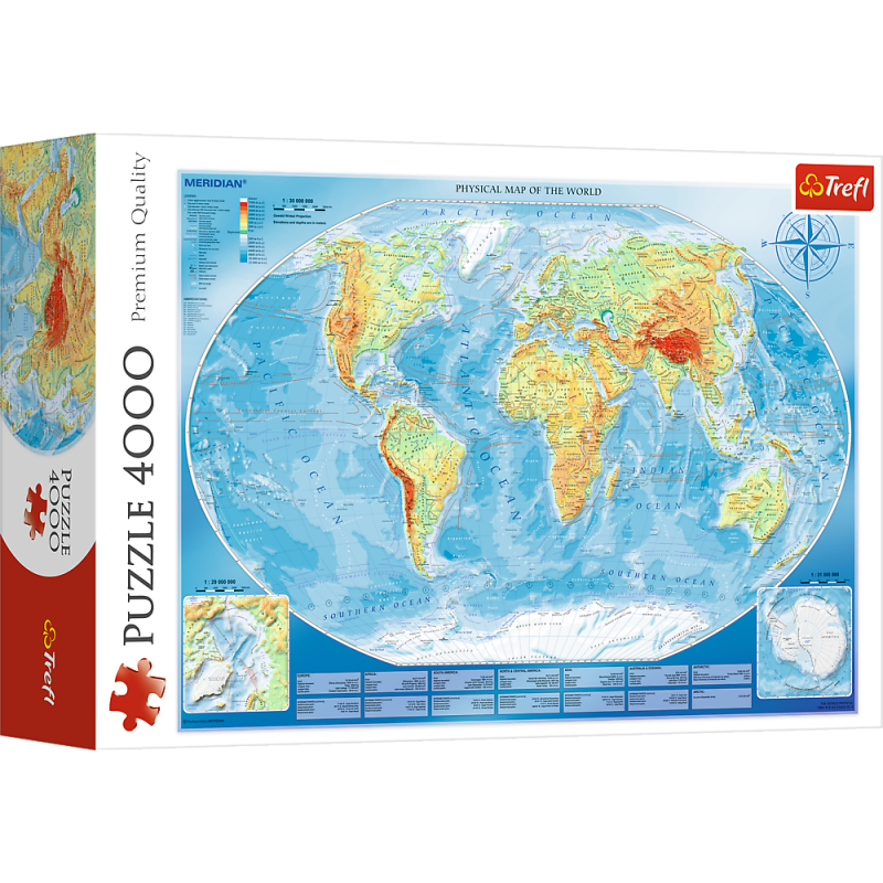 PUZZLE 4000 TREFL WIELKA MAPA FIZYCZNA ŚWIATA