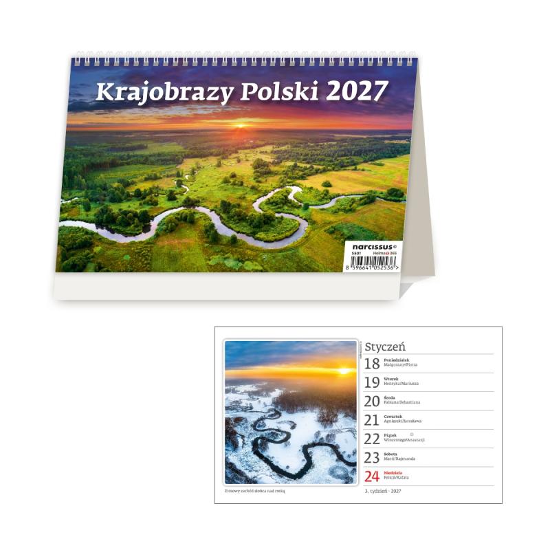 KALENDARZ BIURKOWY TYGODNIOWY KRAJOBRAZY POLSKI