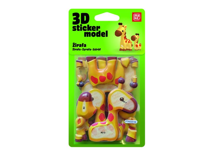 ZESTAW KREATYWNY NAKLEJKA 3D MODEL ZOO ŻYRAFA MAKE