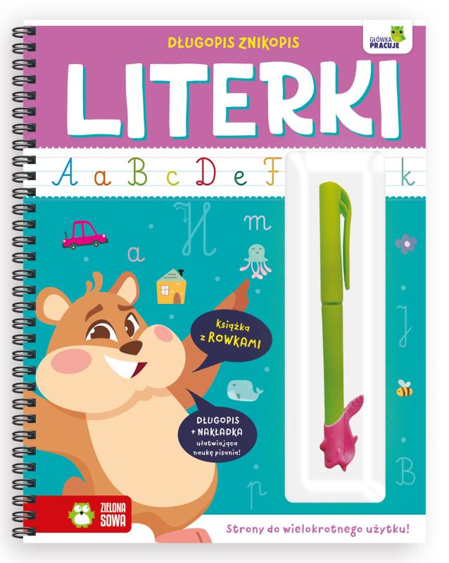 KSIĄŻECZKA DŁUGOPIS ZNIKOPIS LITERKI