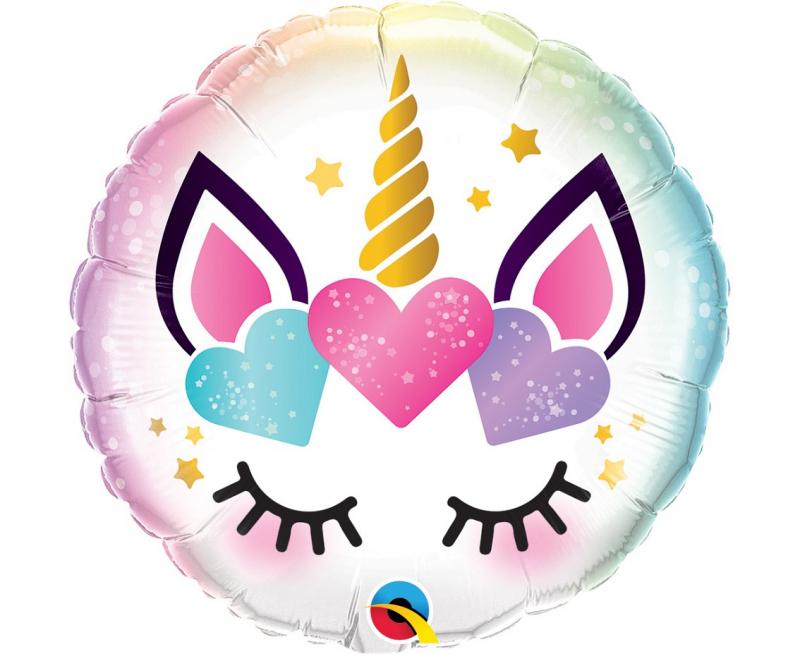 BALON FOLIOWY 18' UNICORN EYELASHES