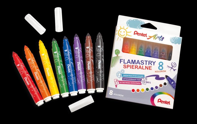 FLAMASTRY SPIERALNE 8-KOLOROWE