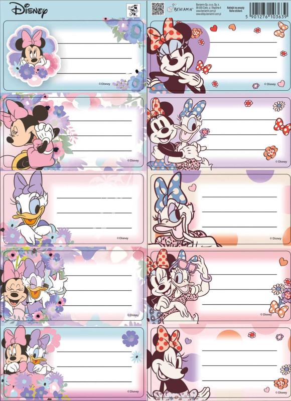 NAKLEJKI NA ZESZYTY pasek / MINNIE MOUSE