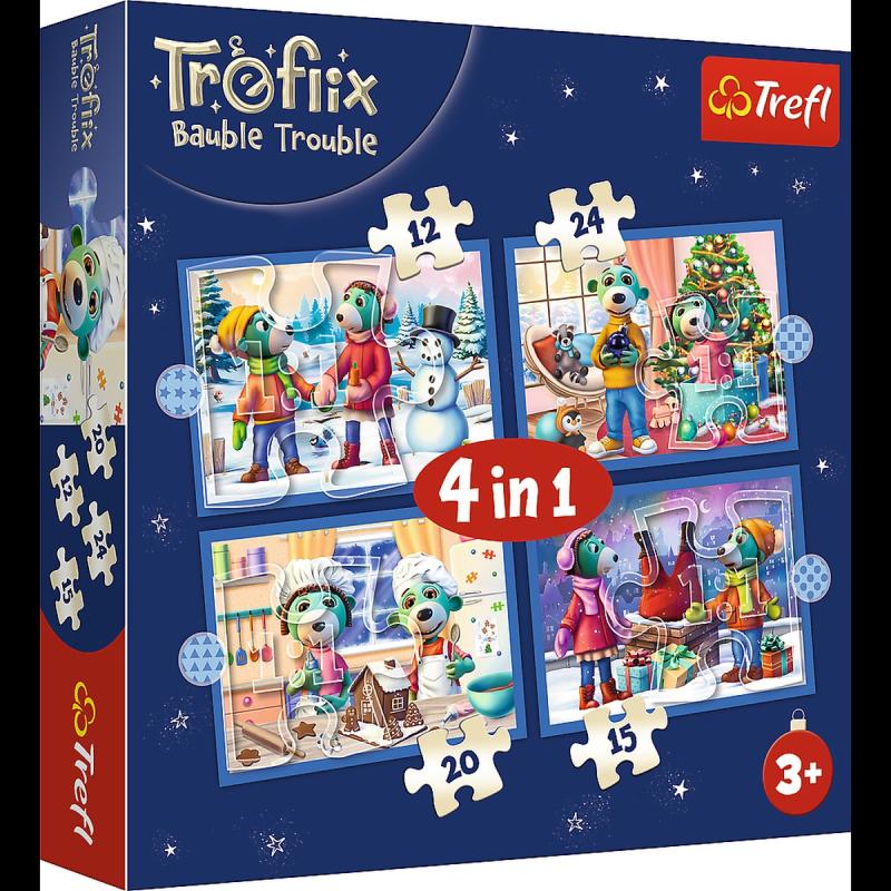 PUZZLE 4W1 TREFL U TREFLIKÓW PADA ŚNIEG