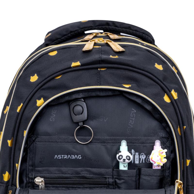 PLECAK ASTRABAG FLUFFY KITTY BLACK,