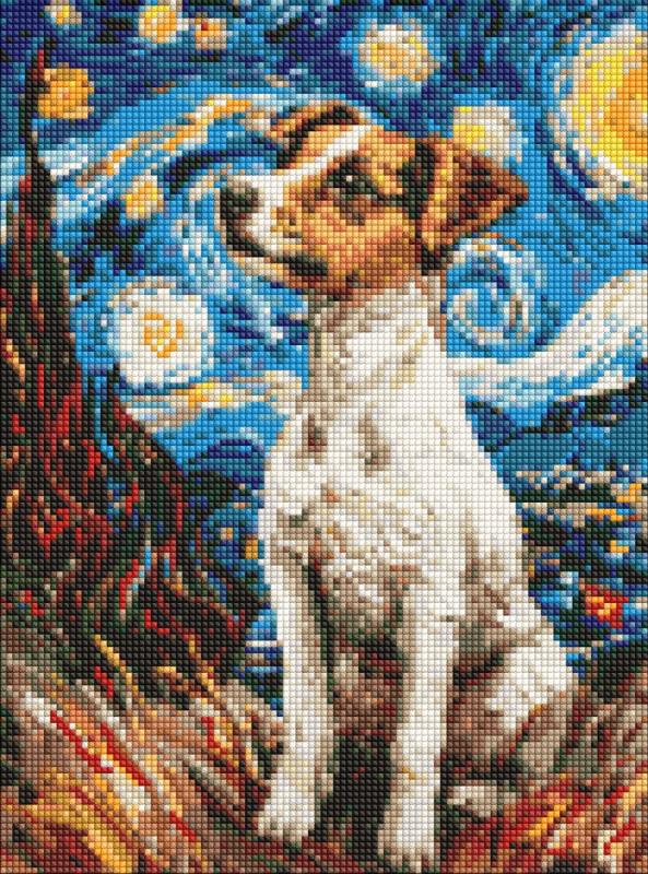 ZESTAW DO MOZAIKI DIAMENTOWEJ BEZ RAMY MAGICZNY JACK RUSSELL 30X40CM