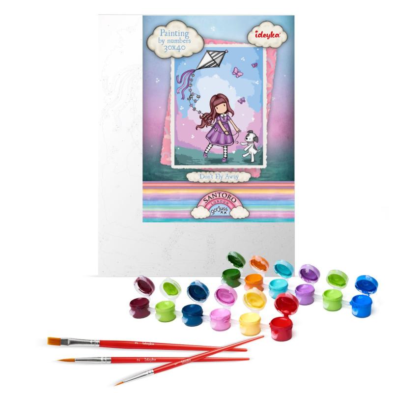 ZESTAW DO MALOWANIA PO NUMERACH KIDS DONT FLY AWAY SANTORO GORJUSS COLLECTION 30X40CM