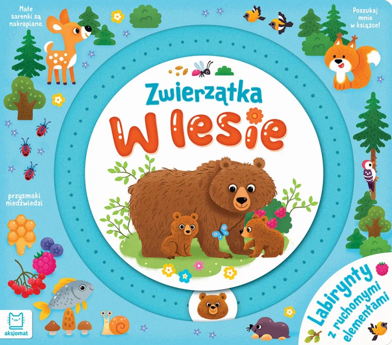 KSIĄŻECZKA ZWIERZĄTKA W LESIE, LABIRYNT Z RUCHOMYMI ELEMENTAMI