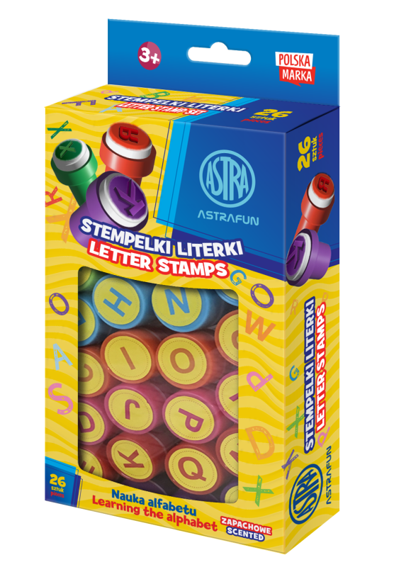 STEMPELKI ZAPACHOWE, NAUKA ALFABETU ASTRAFUN LITERKI - 26 szt