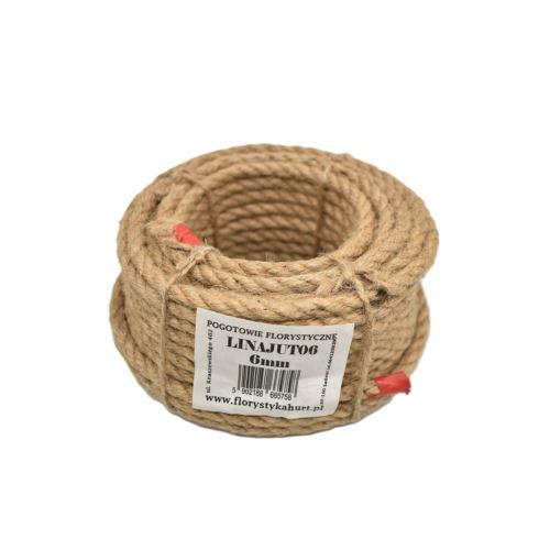 Lina jutowa skręcana naturalna śr. 6mm/20mb