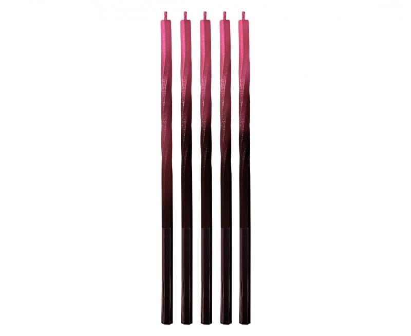 ŚWIECZKI B&C ŚWIDERKI OMBRE CZERWONY/CZARNY 5X5X150MM 5SZT