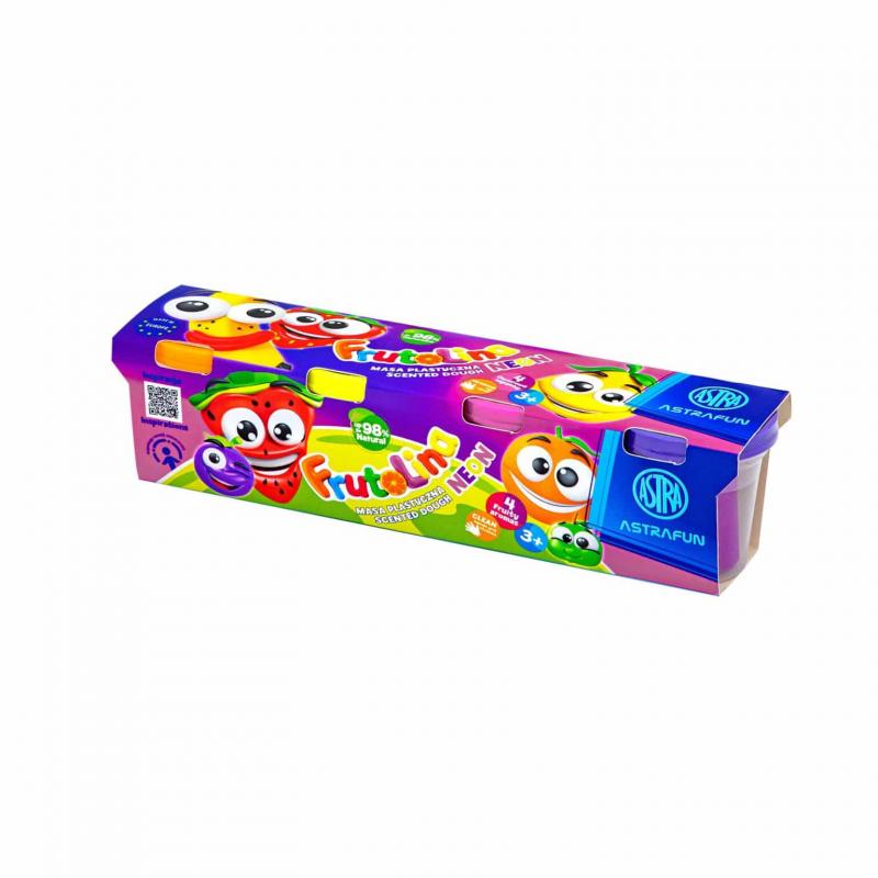 MASA PLASTYCZNA FRUTOLINA NEON ASTRA FUN 4SZT X 100G